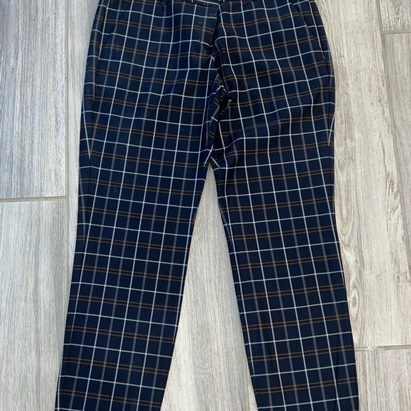 Express Navy Plaid Pants Size 10 Long - Picture 13 of 13